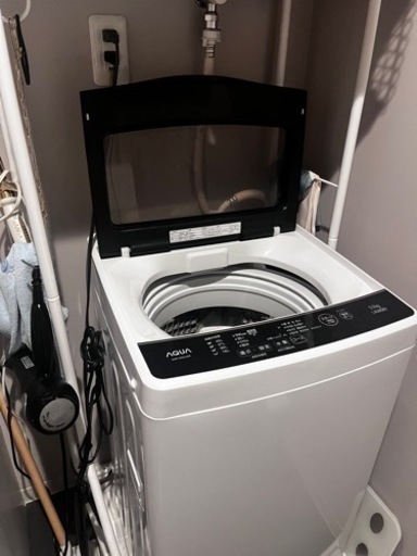 アクア　2021年製5kg洗濯機　(受け渡す方確定してます) AQUA（アクア）全自動洗濯機 5kg クリアガラストップモデル 型番 