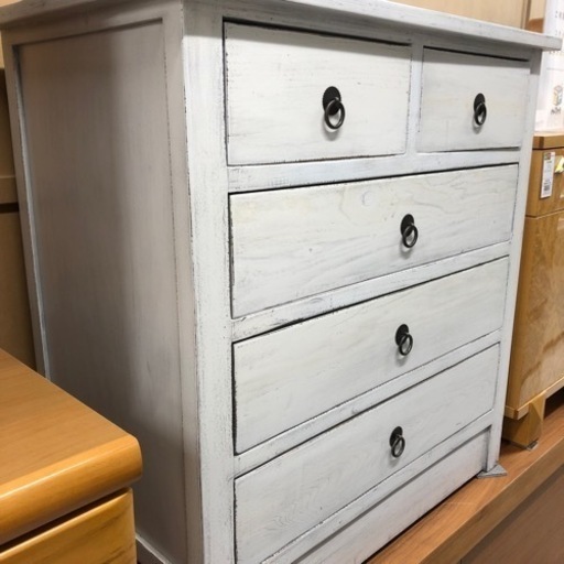 5段チェスト 展示処分品 ホワイト【トレファク堺福田店】