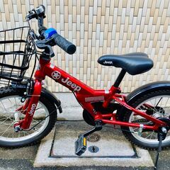 子供用自転車　JEEP　赤　16インチ　★★補助輪のおまけあり