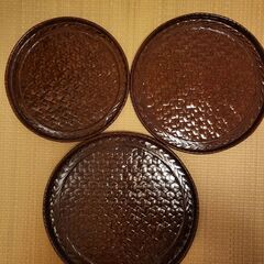 【大幅値下げ！】網代盆（円、大中小3種類）　各1枚の画像