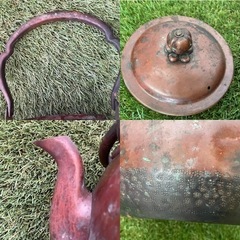 昭和 レトロ 銅 やかん 薬缶 茶道具 腰黒 口蓋 水注 古道具 水差し の画像