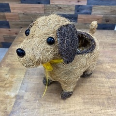 花籠　犬　ガーデニング
