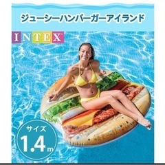 新品未使用　INTEX 浮き輪　ハンバーガー　面白い浮き輪の画像