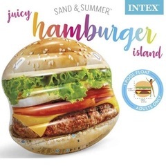 新品未使用　INTEX 浮き輪　ハンバーガー　面白い浮き輪の画像