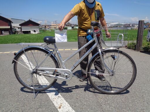 standard town bicycle 26インチ 3速 銀色 軽快車 （203）～取り置き車両に付き受付停止中～