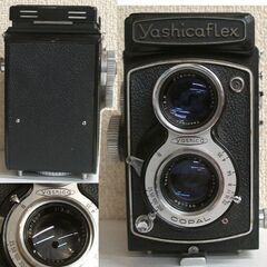 シャッター切れる 昭和レトロ ニ眼レフカメラ ヤシカフレックス 新A型　レンズ・ヤシコール 3.5 F=80mm COPAL yashicaflex☆ PayPay(ペイペイ)決済可能 ☆ 札幌市 豊平区 平岸の画像