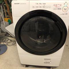 美品ほぼ未使用【2023年製】保証あり　SHARP ドラム式電気洗濯乾燥機 コンパクトドラム プラズマクラスター 脱水7kg 乾燥3.5kg ES-S7H-WL 左開き