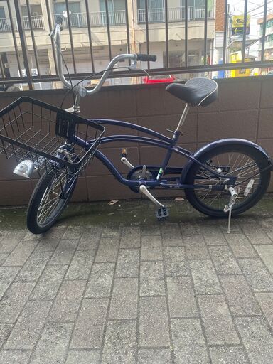 リサイクルショップどりーむ荒田店　No836 エコNo16740X 自転車　２０インチ　ビーチクルーザー　アサヒ自転車　コーストライン　綺麗なメタリックブルー♪