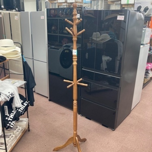 ★激安家具★ポールスタンド　天然木