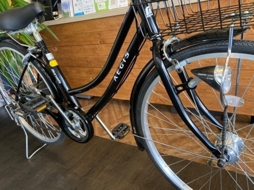 【マルイシ】LEDオートライト　6段変速　26インチ自転車　黒　名古屋プレミアム商品券×金鯱マネー