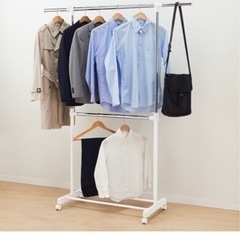 縦横伸縮ハンガーラック　ホワイト