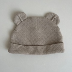 ベビー帽子　くまキャップ　40サイズ　ベージュの画像
