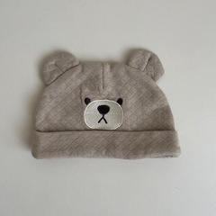 ベビー帽子　くまキャップ　40サイズ　ベージュ