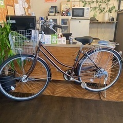 【タイヤ新品！】27インチ自転車　ブラウン