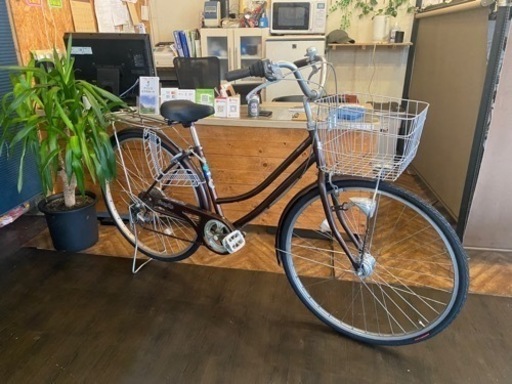 【タイヤ新品！】27インチ自転車　ブラウン
