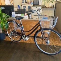 【タイヤ新品！】27インチ自転車　ブラウン