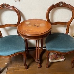 【イタリア家具】コーナーテーブルと椅子のセット