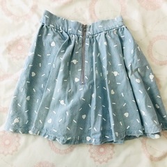 titty&co. ハート柄 デニムミニスカート S 150 160 子供服の画像
