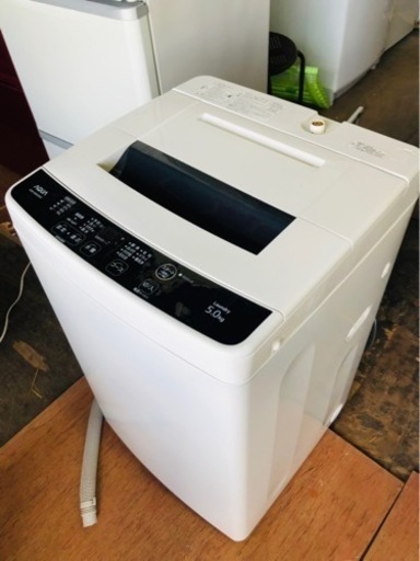 福岡市内配送設置無料AQUA 5．0kg全自動洗濯機 【洗濯槽自動おそうじ機能】 エディオンオリジナル ホワイト AQW-S50E2(KW)
