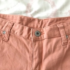 ユニクロ ピンク デニムショートパンツ S 150 160 子供服の画像