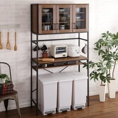 ヴィンテージテイストのごみ箱上ラック ワイド(WAL)の画像