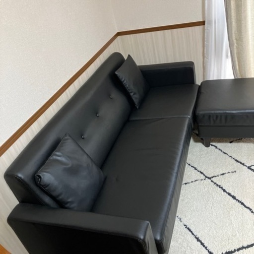 ⭐️黒色ソファーオットマン付き⭐️