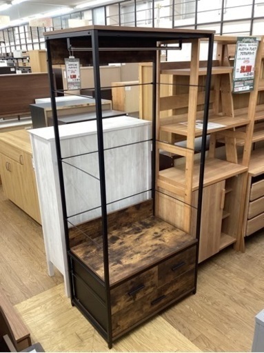 KG-93【新入荷　リサイクル品】ニトリ　Nステイン　ハンガーラック　ブラウン