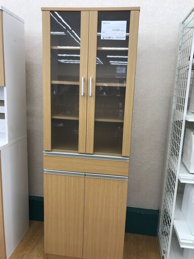 ★ジモティ割あり★  食器棚 茶 H177×W59×D43 クリーニング済み KJ2430