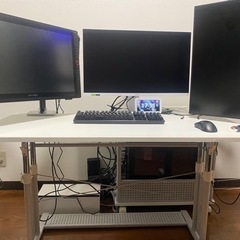 Bauhutteバウヒュッテ　ゲーミング デスクラック白　セット