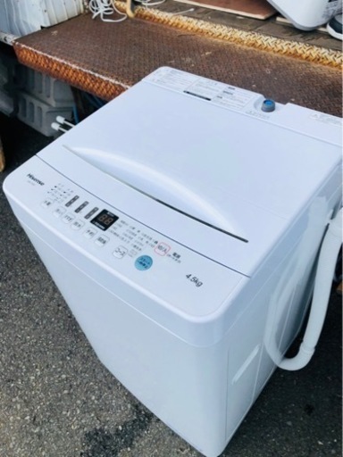 北九州市内配送無料　保証付き　2021年式　全自動洗濯機 ホワイト HW-T45D [洗濯4.5kg /乾燥機能無 /上開き]