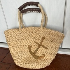 夏のストローバッグ美品の画像