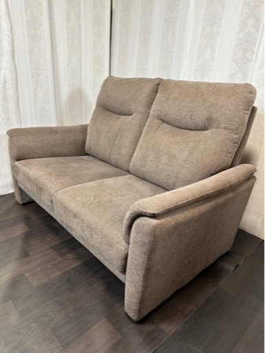(受け渡し者決定)美品！定価¥59900ニトリ2人用布張りソファ(ナルタ 布KD BR)