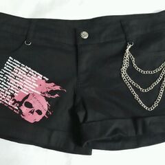 【別途処分済み】ショートパンツ ローライズ ホットパンツ チェー...
