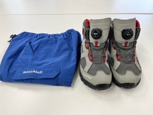 mont-bell ラップランドブーツ リールアジャスト kid’s 21cm + ストレッチカーゴパンツ kid’s 130