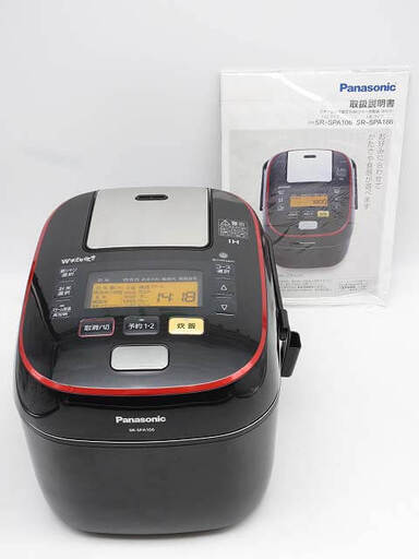 ss5347　パナソニック　スチーム＆可変圧力IH炊飯器　SR-SPA106　5.5合　黒　取扱説明書付 　　　　　Panasonic　スチーム可変圧力　IHジャー炊飯器　ブラック　Wおどり炊き　220℃IHスチーム　ダイヤモンド竃釜　かまど