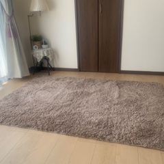 シャギーラグ(130cm×190cm)やや濃いめベージュ 毛足3cm