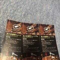 角川武蔵野ミュージアム　招待券3枚