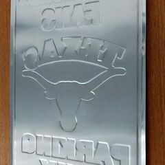 アメリカ雑貨　テキサスロングホーンファンオンリー　メタルパーキングサイン　駐車場看板の画像