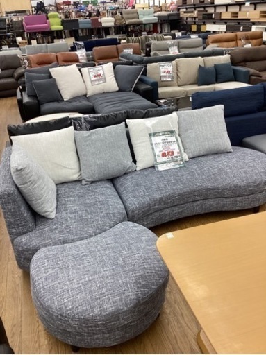 KG-96【新入荷　アウトレット】アルバ　カウチソファ3点セット　グレー