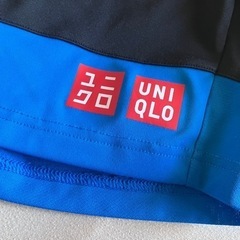 錦織圭選手着用デザイン UNIQLO パンツ M 黒×白×水色の画像