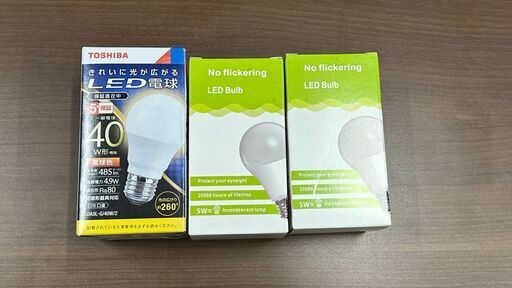 LED電球　3個　おまとめ　40W　東芝