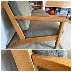 unico ソファー　3シーター　中古　viska ナチュラルの画像