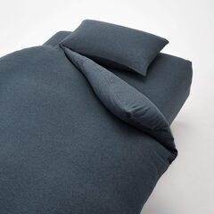 【新品未使用】ダークブルー　無印良品 綿天竺掛ふとんカバー キン...