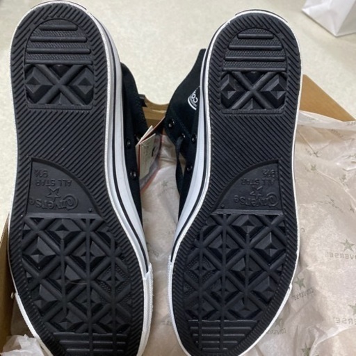 【希少品】新品未使用　コンバースオールスター　スワロフスキー　黒　ハイカット　タグ付　箱付 希少品】新品未使用 コンバースオールスター スワロフスキー 黒