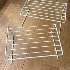 【KonMari×3COINS】食器棚用ワイヤー収納ラック 2個セットの画像