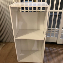 【残8】カラーボックス2段（3段の加工品）白 棚 シェルフ