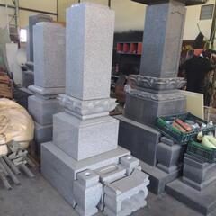 墓石(新品)白御影石1.1尺上蓮華三点セット