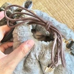 【美品】ふわもこ巾着型ハンドバッグの画像