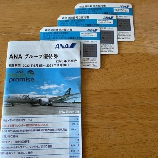 ANA 株主優待搭乗券　3枚　ANAグループ優待券1冊