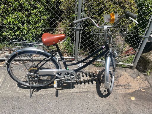 【リサイクルショップどりーむ鹿大前店】No.253  自転車　ママチャリ　24インチ　鍵付き　ライト付き　6段ギア付き　カゴ付き リサイクルショップどりーむ鹿大前店】No.253 自転車 ママチャリ 24